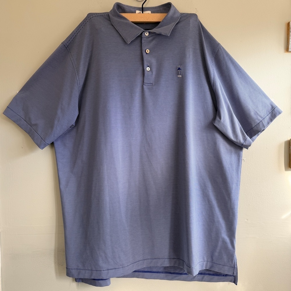 Peter Millar Classic Blue Polo Shirt Summer Comfort Size XXL